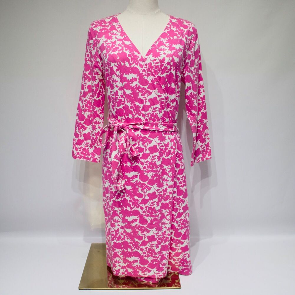 NWT $149 Brooks Brothers Pink Floral Ruched Wrap Dress Tie Belt Women Size S